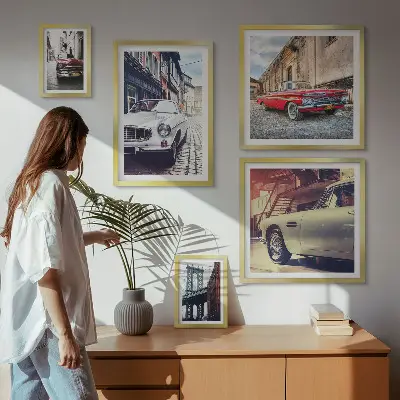Wanddecoratie compositie Stijlvolle klassiekers in de stad