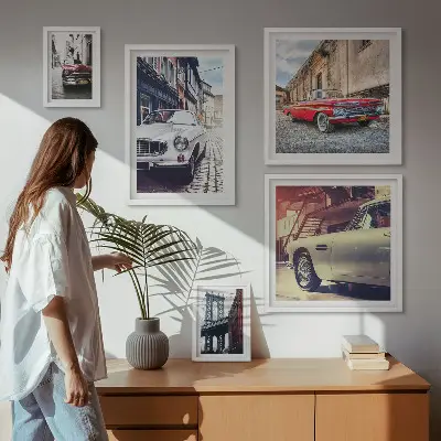 Wanddecoratie compositie Stijlvolle klassiekers in de stad