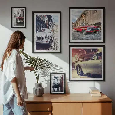 Wanddecoratie compositie Stijlvolle klassiekers in de stad