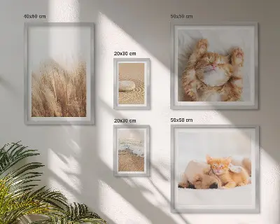 Moderne schilderijen set met schattige dierenlandschappen