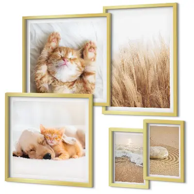 Moderne schilderijen set met schattige dierenlandschappen