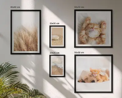 Moderne schilderijen set met schattige dierenlandschappen