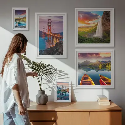 Wanddecoratie compositie landschappen met natuurbruggen in de VS