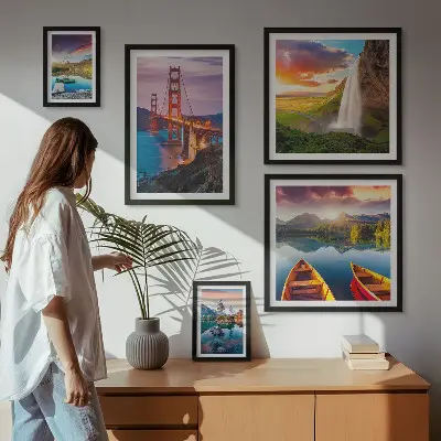 Wanddecoratie compositie landschappen met natuurbruggen in de VS