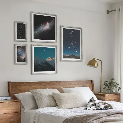 Wanddecoratie met kosmische nachthemelmotieven compositieset