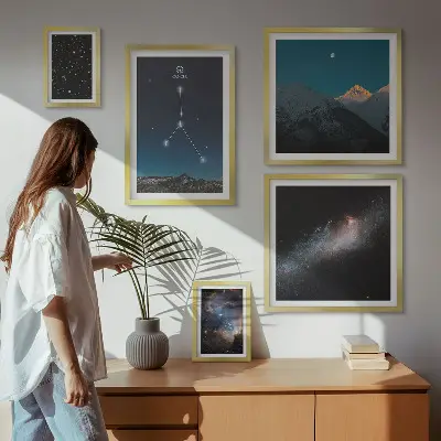 Wanddecoratie met kosmische nachthemelmotieven compositieset