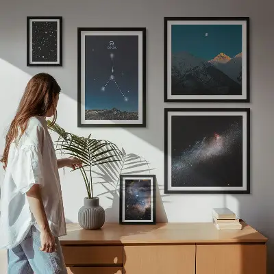 Wanddecoratie met kosmische nachthemelmotieven compositieset