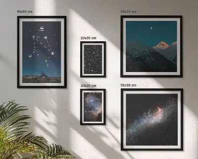 Moderne schilderijen set met kosmische hemellandschappen