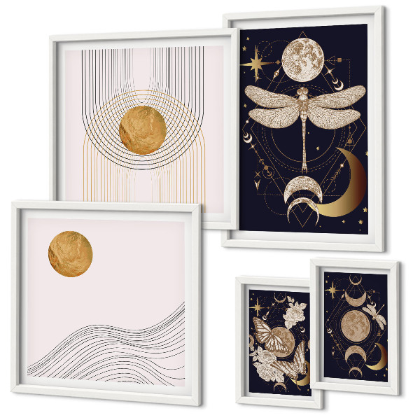 Gallery wall Stijlvolle motieven van ruimte-insecten