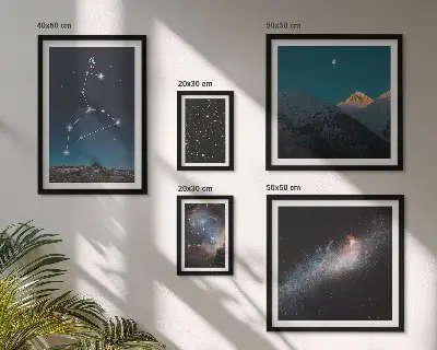 Wanddecoratie compositie Kosmische sterrenbeelden van de Melkweg