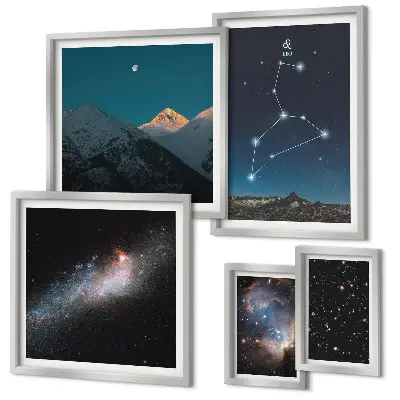 Wanddecoratie compositie Kosmische sterrenbeelden van de Melkweg
