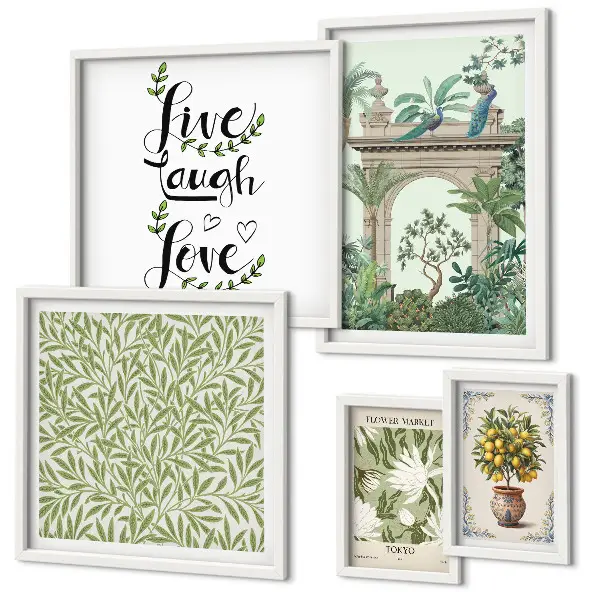 Wanddecoratie met plantenmotief stijlvolle compositie met boho-accenten