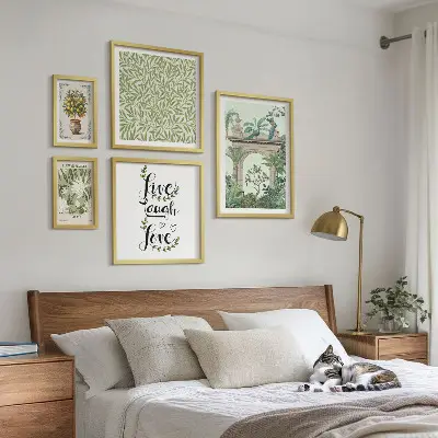 Wanddecoratie met plantenmotief stijlvolle compositie met boho-accenten