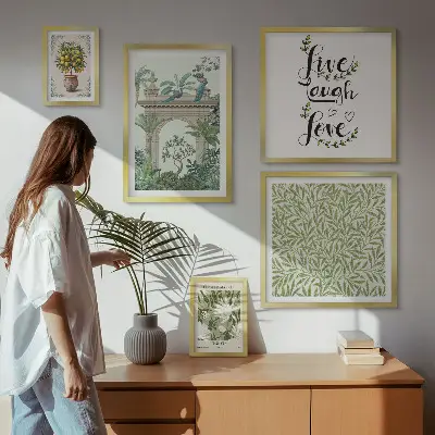 Wanddecoratie met plantenmotief stijlvolle compositie met boho-accenten