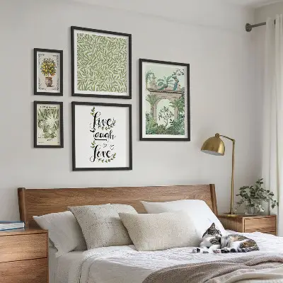 Wanddecoratie met plantenmotief stijlvolle compositie met boho-accenten