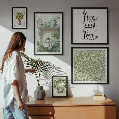 Wanddecoratie met plantenmotief stijlvolle compositie met boho-accenten