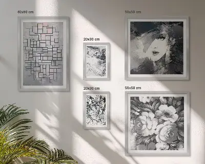 Gallery wall abstracte bloemen en modern portret