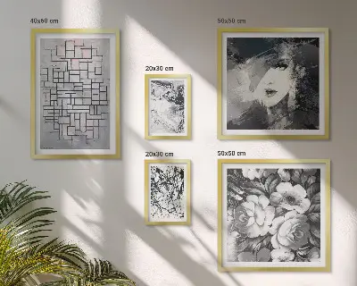 Gallery wall abstracte bloemen en modern portret