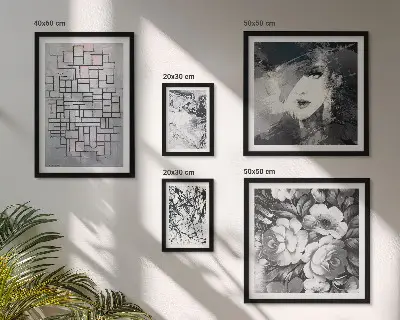 Gallery wall abstracte bloemen en modern portret