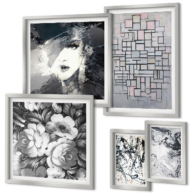 Gallery wall Abstracte bloemen, modern portret