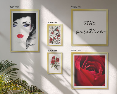 Wanddecoratie compositie Vrouwenportretten met bloemen in vintage stijl