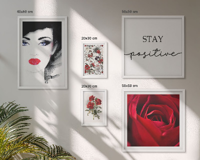 Wanddecoratie compositie Vrouwenportretten met bloemen in vintage stijl