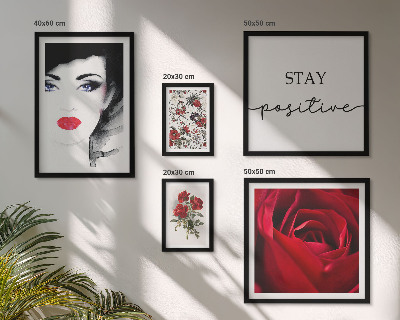 Wanddecoratie compositie Vrouwenportretten met bloemen in vintage stijl