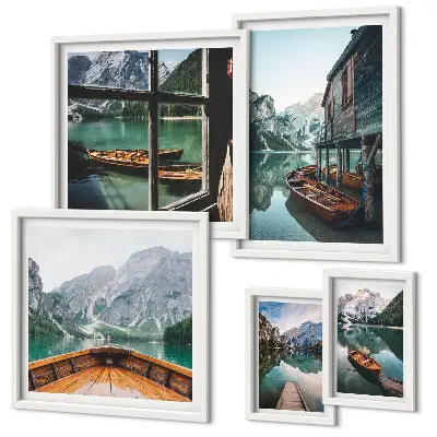 Gallery wall Meren, berglandschap, rust