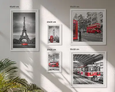 Wanddecoratie compositie Stijlvol uitzicht op Londen en Parijs