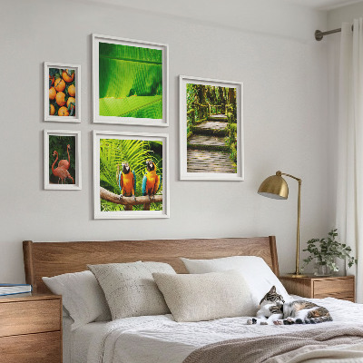 Moderne schilderijen set Tropische natuur fruitmotieven