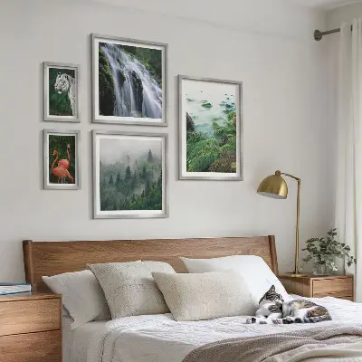 Gallery wall met natuur, wilde dieren en landschappen