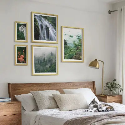 Gallery wall met natuur, wilde dieren en landschappen