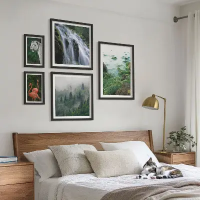 Gallery wall met natuur, wilde dieren en landschappen