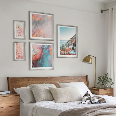 Wanddecoratie compositie Romantische roze landschappen