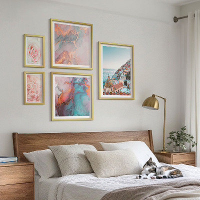 Wanddecoratie compositie Romantische roze landschappen