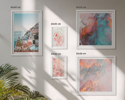 Wanddecoratie compositie Romantische roze landschappen