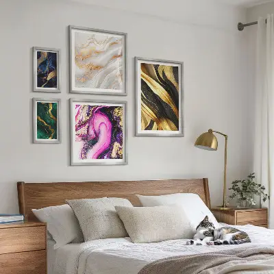 Wanddecoratie met abstracte patronen moderne compositie