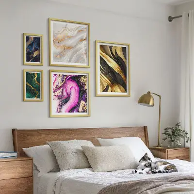 Wanddecoratie met abstracte patronen moderne compositie