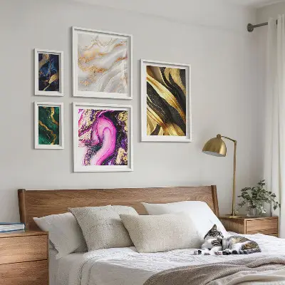 Wanddecoratie met abstracte patronen moderne compositie