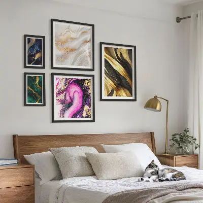 Wanddecoratie met abstracte patronen moderne compositie