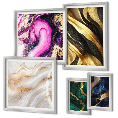 Wanddecoratie met abstracte patronen moderne compositie