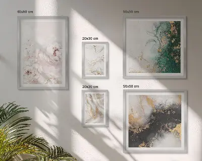 Moderne schilderijen set met bloemaccenten en abstracte elegantie