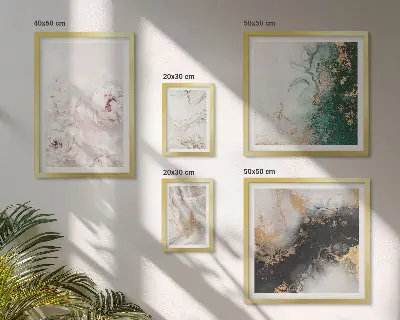 Moderne schilderijen set met bloemaccenten en abstracte elegantie