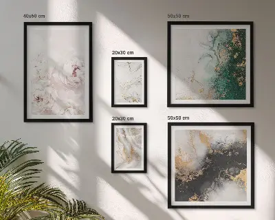 Moderne schilderijen set met bloemaccenten en abstracte elegantie