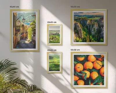 Set van moderne schilderijen met charmante landelijke landschappen