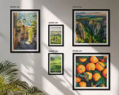 Set van moderne schilderijen met charmante landelijke landschappen