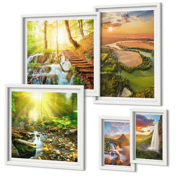 Galerijmuur landschappen watervallen en valleien