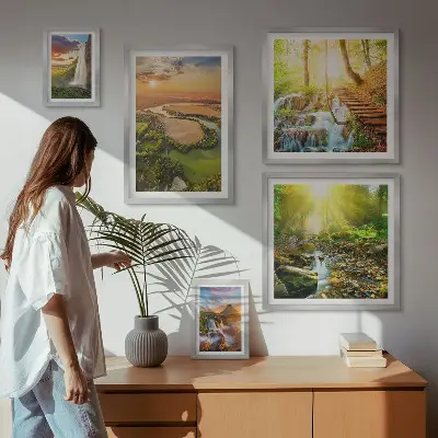 Galerijmuur landschappen watervallen en valleien