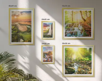 Galerijmuur landschappen watervallen en valleien