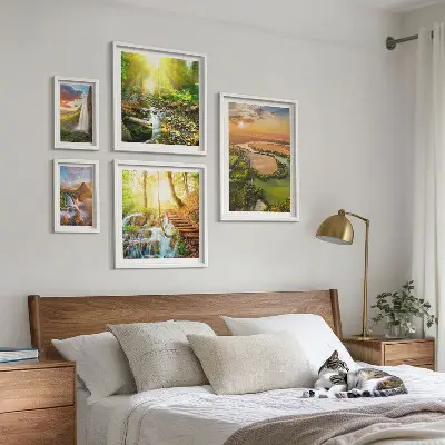 Galerijmuur landschappen watervallen en valleien